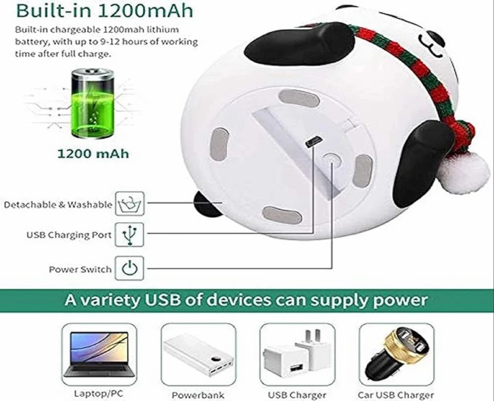 Panda Silicone Night Lamp – Cute, Soft & Rechargeable !