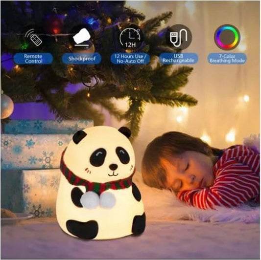 Panda Silicone Night Lamp – Cute, Soft & Rechargeable !